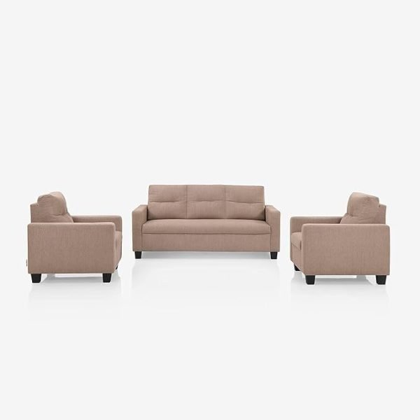 Duroflex Ease - 3+1+1 Seater Fabric Sofa Set In Brown Colour 1 Duroflex Ease - 3+1+1 Seater Fabric Sofa Set In Brown Colour