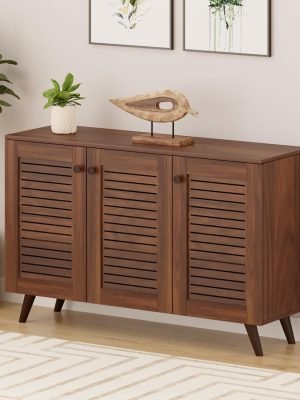 Carlem Engineered Wood 3 Doors Shoe Rack Cabinet Slipper