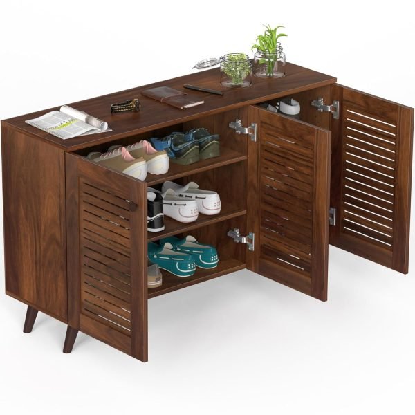 Carlem Engineered Wood 3 Doors Shoe Rack Cabinet Slipper Footwear Stand Organizer With Drawer Can Store Up To 16 Pairs For Hall Living Room Home Furniture 4 Carlem Engineered Wood 3 Doors Shoe Rack Cabinet Slipper Footwear Stand Organizer With Drawer Can Store Up To 16 Pairs For Hall Living Room Home Furniture