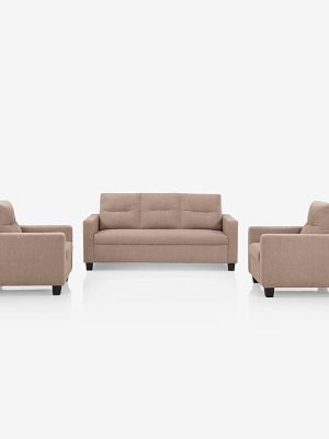 Duroflex Ease - 3+1+1 Seater Fabric Sofa Set in Brown Colour