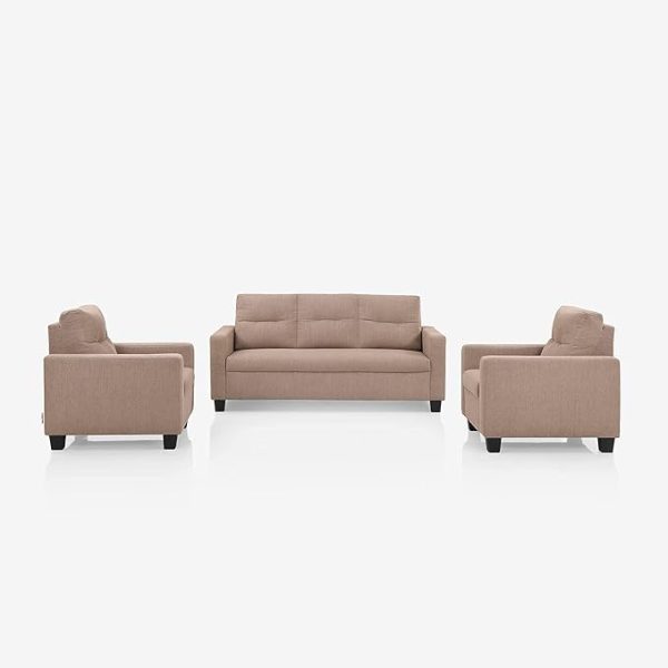 Duroflex Ease - 3+1+1 Seater Fabric Sofa Set In Brown Colour