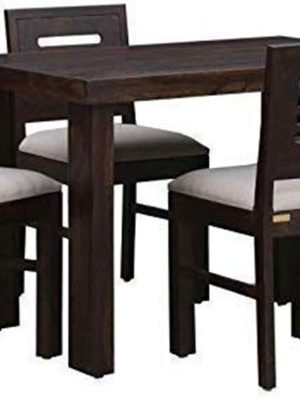 PC Wood Furniture Solid Sheesham Wood 4 Seater Dining Table Set with Chair for Home and Kitchen