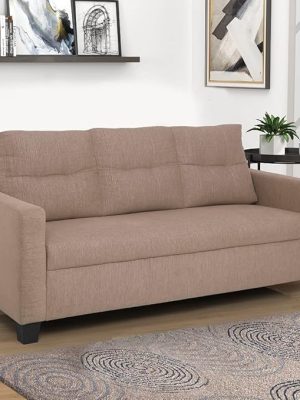 duroflex Ease - 3+1+1 Seater Fabric Sofa Set in Brown Colour