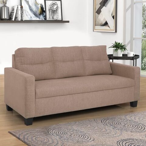 Duroflex Ease - 3+1+1 Seater Fabric Sofa Set In Brown Colour