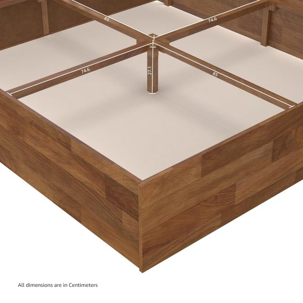 Solimo Petra Box Storage Solid Sheesham Wood Queen Bed (Teak Finish)