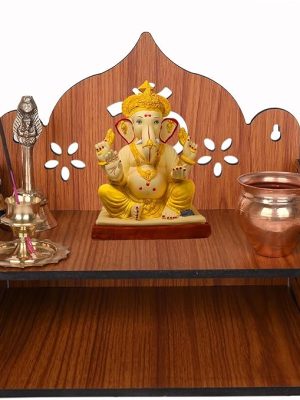 Engineered Wood Hand Crafted Carved Pattern Home Temple for Idols Temple for Home and Office