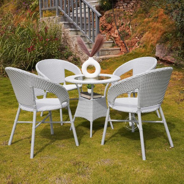 Sienna Outdoor Seating Chair and Table Set, Garden Patio Coffee Table Set, Outdoor Balcony Wicker Furniture Set